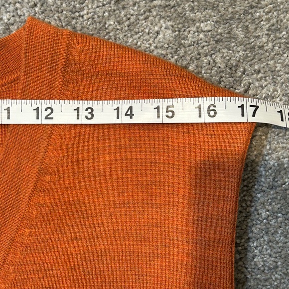Vtg Belford RST/ORG Button Sweater Vest Gender Neutral Marino Wool Australia L - Picture 12 of 12